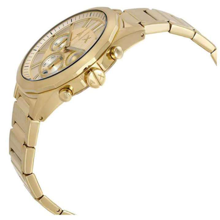 Armani Exchange Drexler AX2602 Men's Chronograph Watch – Gold Dial with Gold Stainless Steel Strap