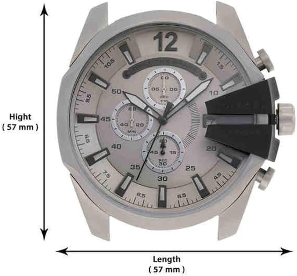 Diesel DZ4501 Mega Chief Chronograph Men's Watch – Silver Dial & Silver Stainless Steel Strap