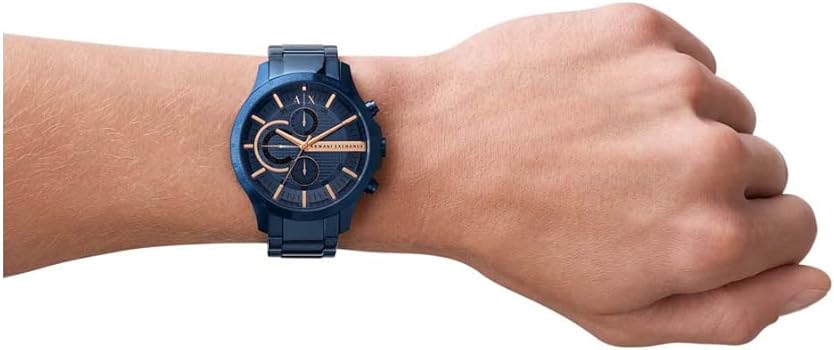 Armani Exchange Hampton AX2430 Men's Chronograph Watch – Blue Dial with Blue Stainless Steel Strap