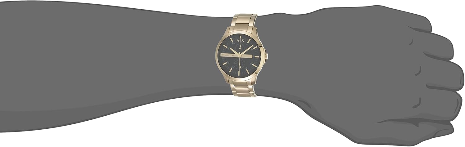 Armani Exchange Hampton AX2122 Men's Chronograph Watch – Black Dial with Gold Stainless Steel Strap