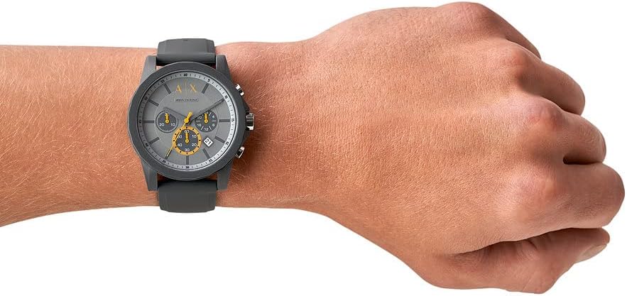 Armani Exchange Outerbanks AX7123 Men's Chronograph Watch – Grey Dial with Grey Silicone Strap