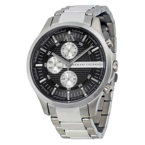 Armani Exchange Hampton AX2152 Men's Chronograph Watch – Black Dial with Silver Stainless Steel Strap