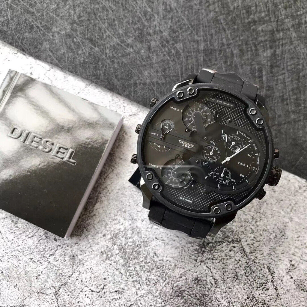 Diesel DZ7396 Mr. Daddy 2.0 Chronograph Men's Watch – Black Dial & Black Stainless Steel Strap
