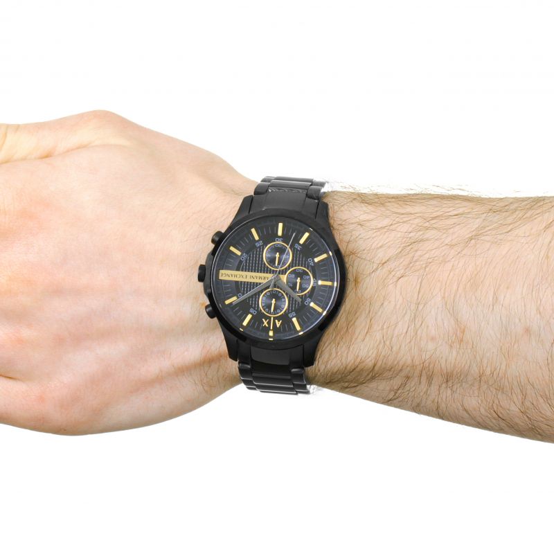 Armani Exchange Hampton AX2121 Men's Chronograph Watch – Black Dial with Black Stainless Steel Strap