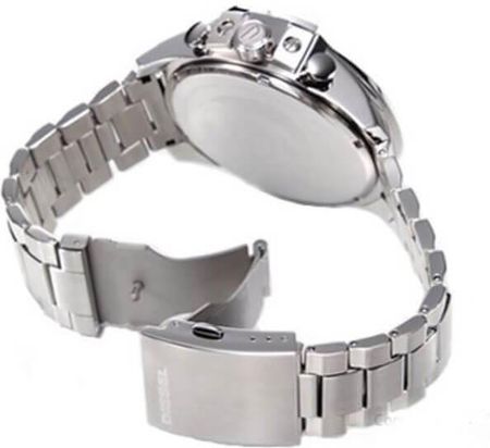 Diesel DZ4465 Mega Chief Chronograph Men's Watch – Blue Dial & Silver Stainless Steel Strap
