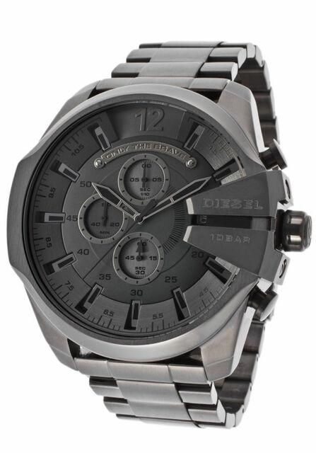 Diesel DZ4282 Mega Chief Chronograph Men's Watch – Grey Dial & Grey Stainless Steel Strap