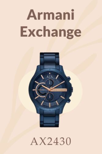 Armani Exchange Hampton AX2430 Men's Chronograph Watch – Blue Dial with Blue Stainless Steel Strap