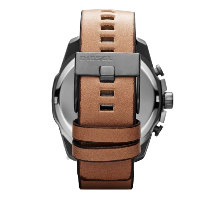 Diesel DZ7394 Mr. Daddy 2.0 Chronograph Men's Watch – Silver Dial & Brown Leather Strap