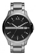 Armani Exchange Hampton AX2103 Men's Chronograph Watch – Black Dial with Silver-Tone Stainless Steel Strap