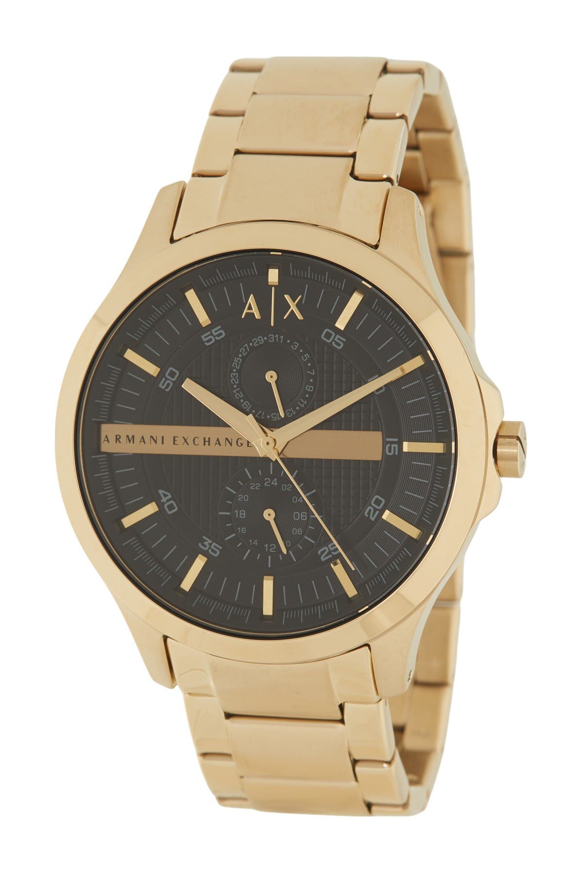 Armani Exchange Hampton AX2122 Men's Chronograph Watch – Black Dial with Gold Stainless Steel Strap