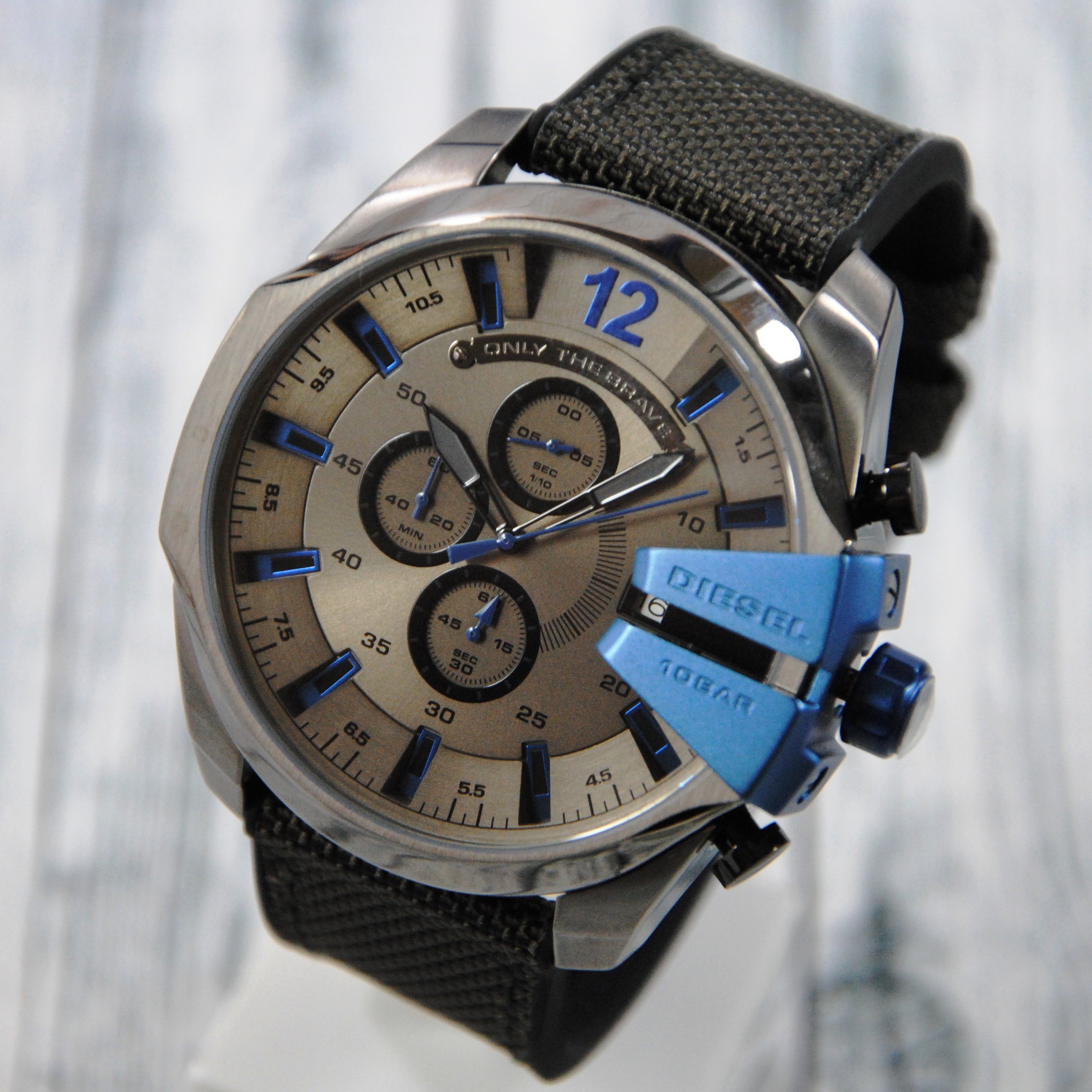 Diesel DZ4500 Mega Chief Chronograph Men's Watch – Black Dial & Black Nylon Strap