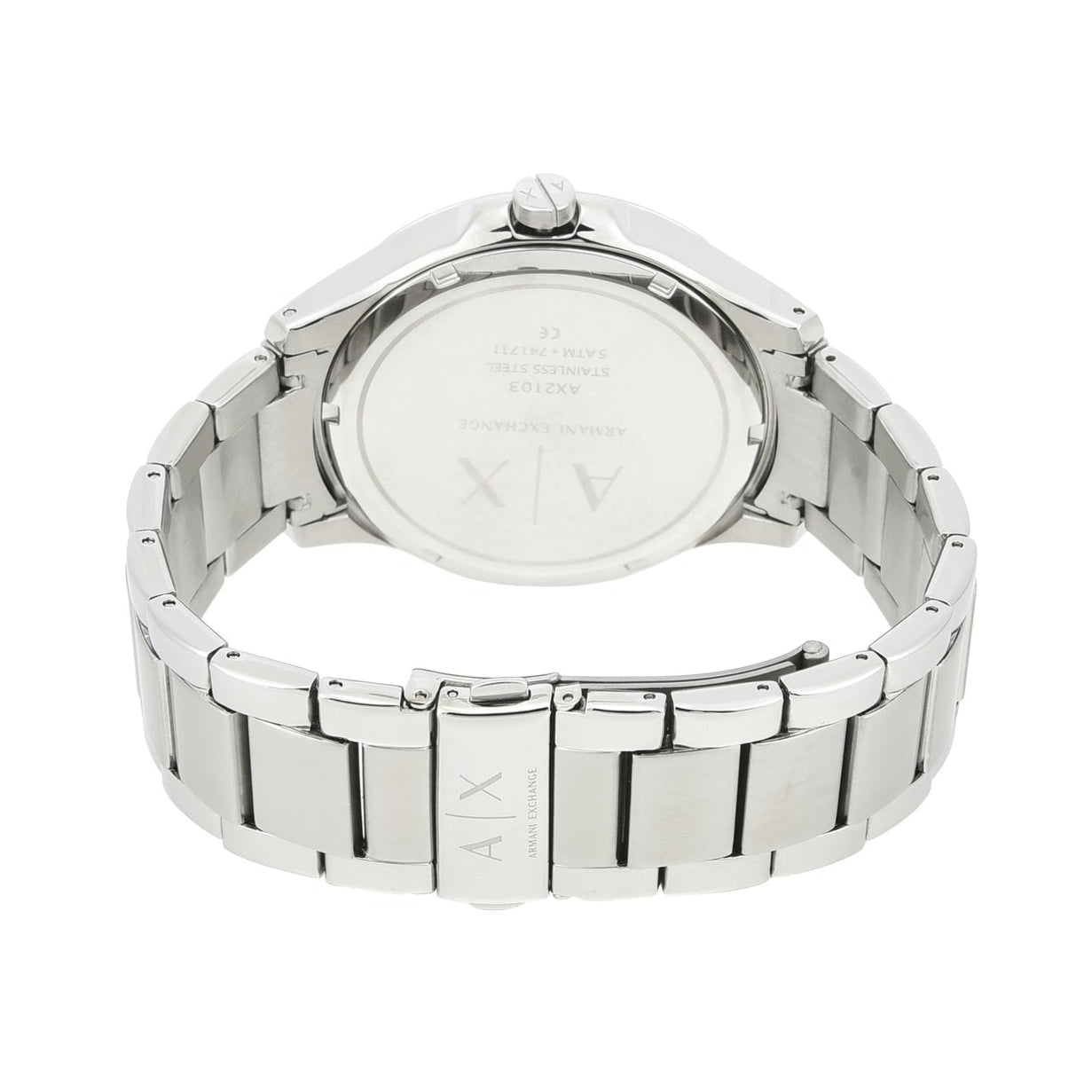 Armani Exchange Hampton AX2103 Men's Chronograph Watch – Black Dial with Silver-Tone Stainless Steel Strap