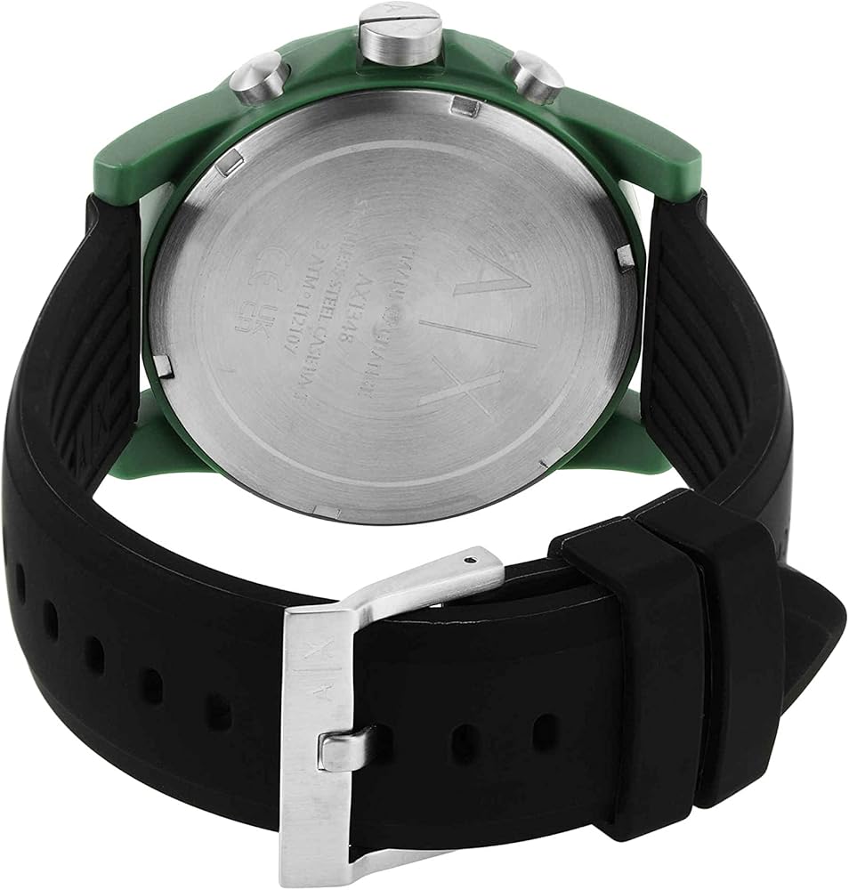Armani Exchange Outerbanks AX1348 Men's Chronograph Watch – Black Dial with Black Silicone Strap