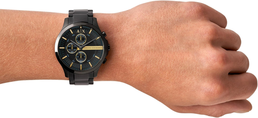 Armani Exchange Hampton AX2164 Men's Chronograph Watch – Black Dial with Black Stainless Steel Strap