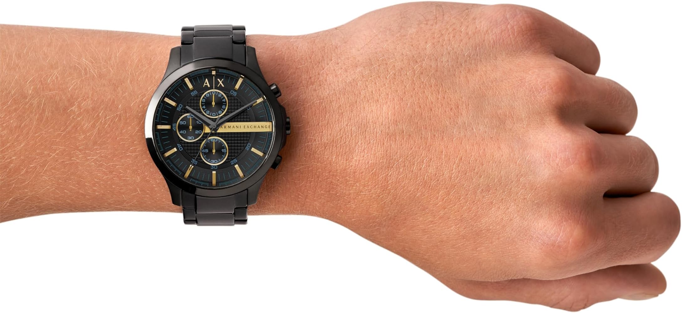 Armani Exchange Hampton AX2164 Men's Chronograph Watch – Black Dial with Black Stainless Steel Strap