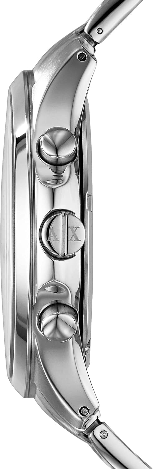 Armani Exchange Hampton AX2163 Men's Chronograph Watch – Black Dial with Silver Stainless Steel Strap