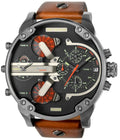 Diesel DZ7332 Mr. Daddy 2.0 Chronograph Men's Watch – Black Dial & Brown Leather Strap