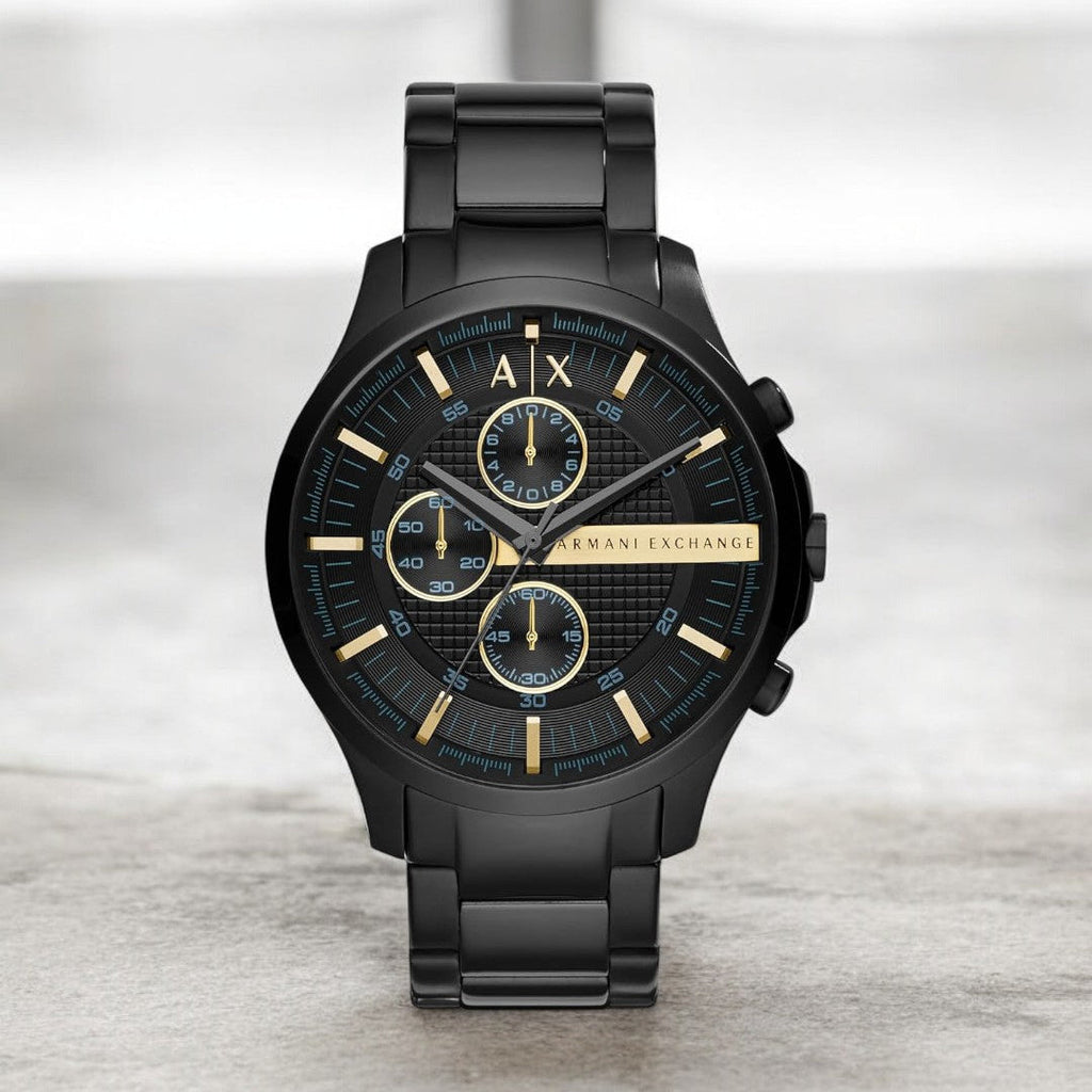 Armani Exchange Hampton AX2164 Men's Chronograph Watch – Black Dial with Black Stainless Steel Strap