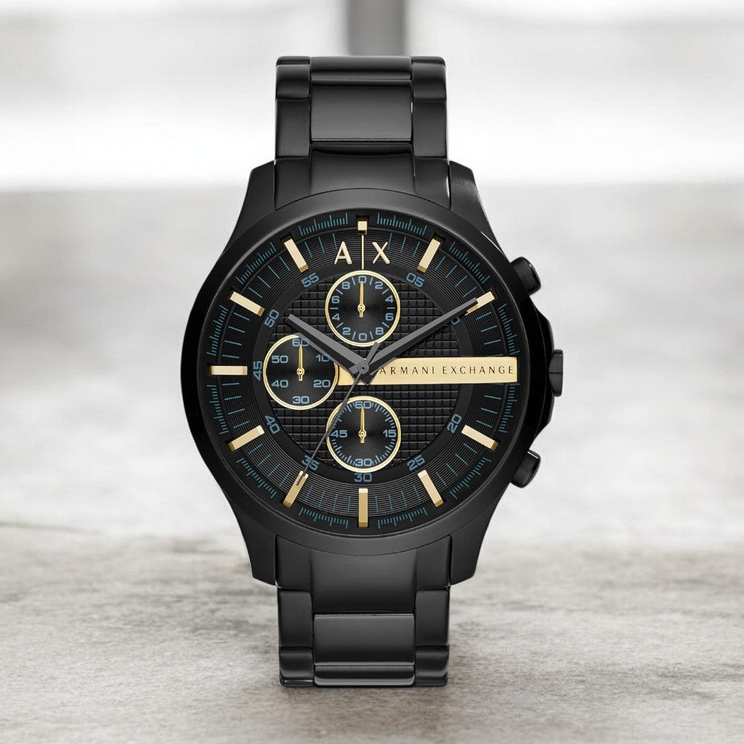 Armani Exchange Hampton AX2164 Men's Chronograph Watch – Black Dial with Black Stainless Steel Strap