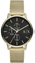 Armani Exchange Cayde AX2715 Men's Chronograph – Black Dial with Gold Mesh Stainless Steel Strap
