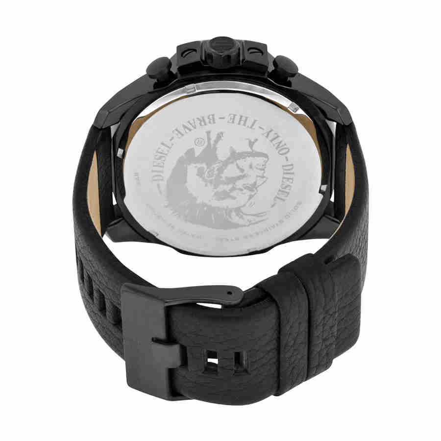 Diesel DZ4323 Mega Chief Chronograph Men's Watch – Black Dial & Black Leather Strap