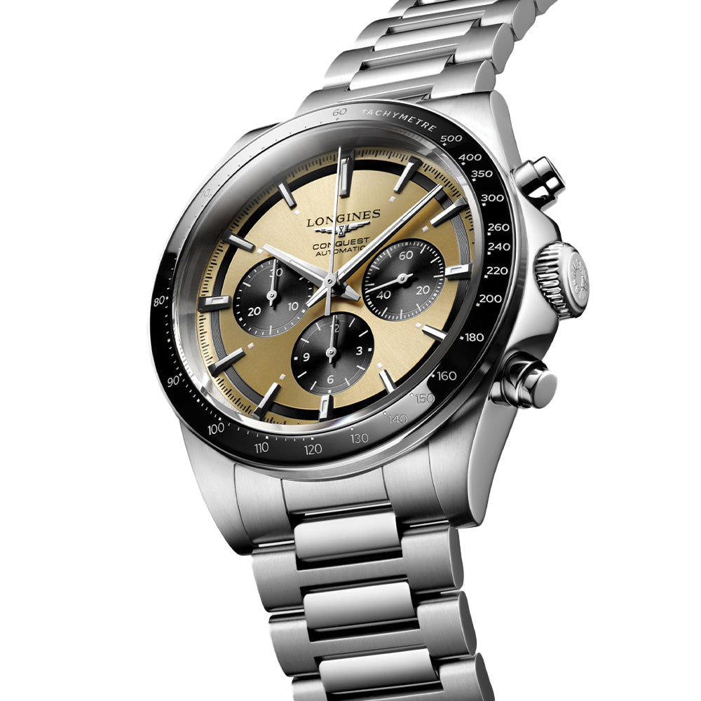 longines Conquest Automatic Chronograph 42mm - Gold on Bracelet