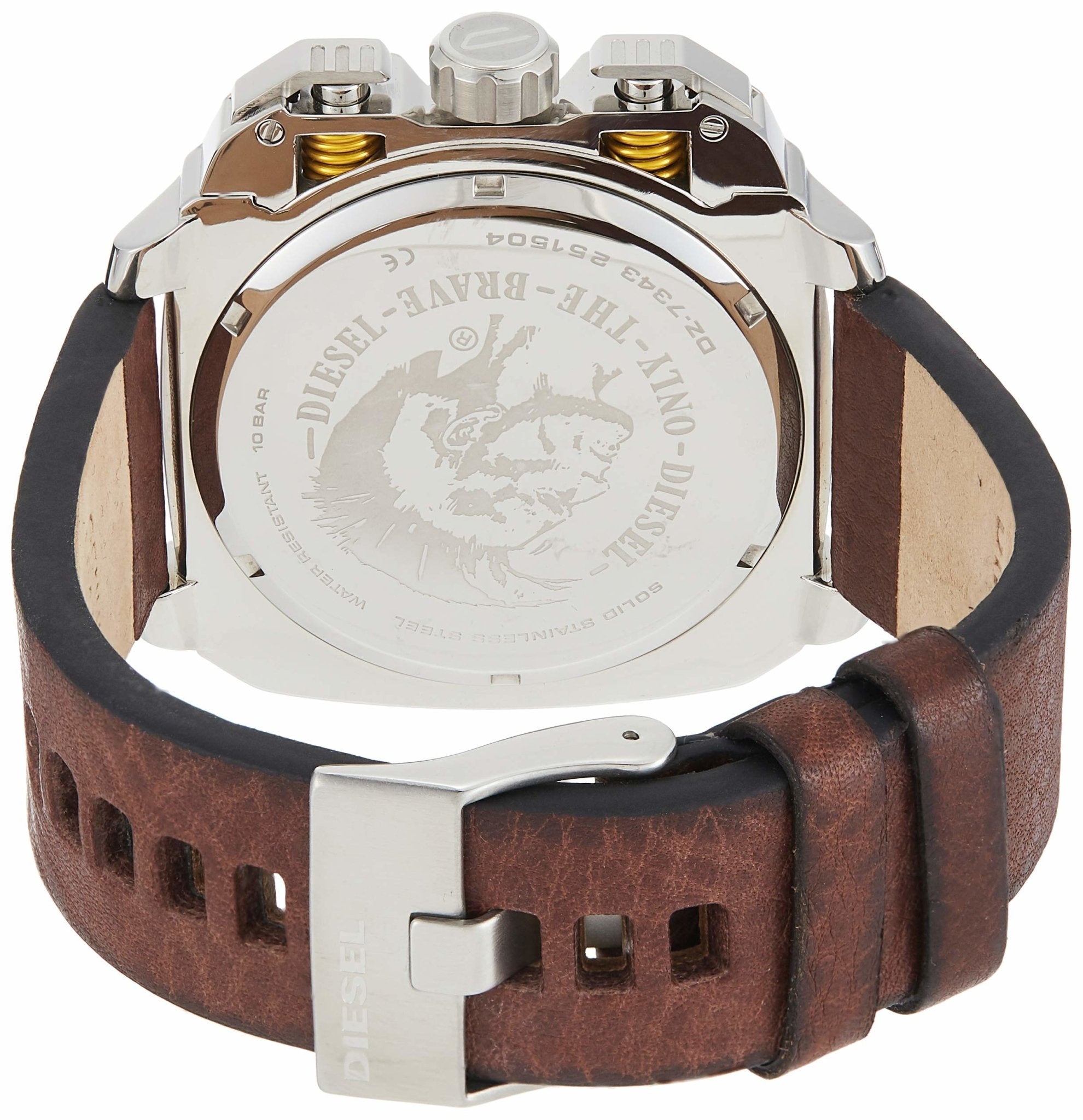 Diesel DZ7343 BAMF Chronograph Men's Watch – Beige Dial & Brown Leather Strap