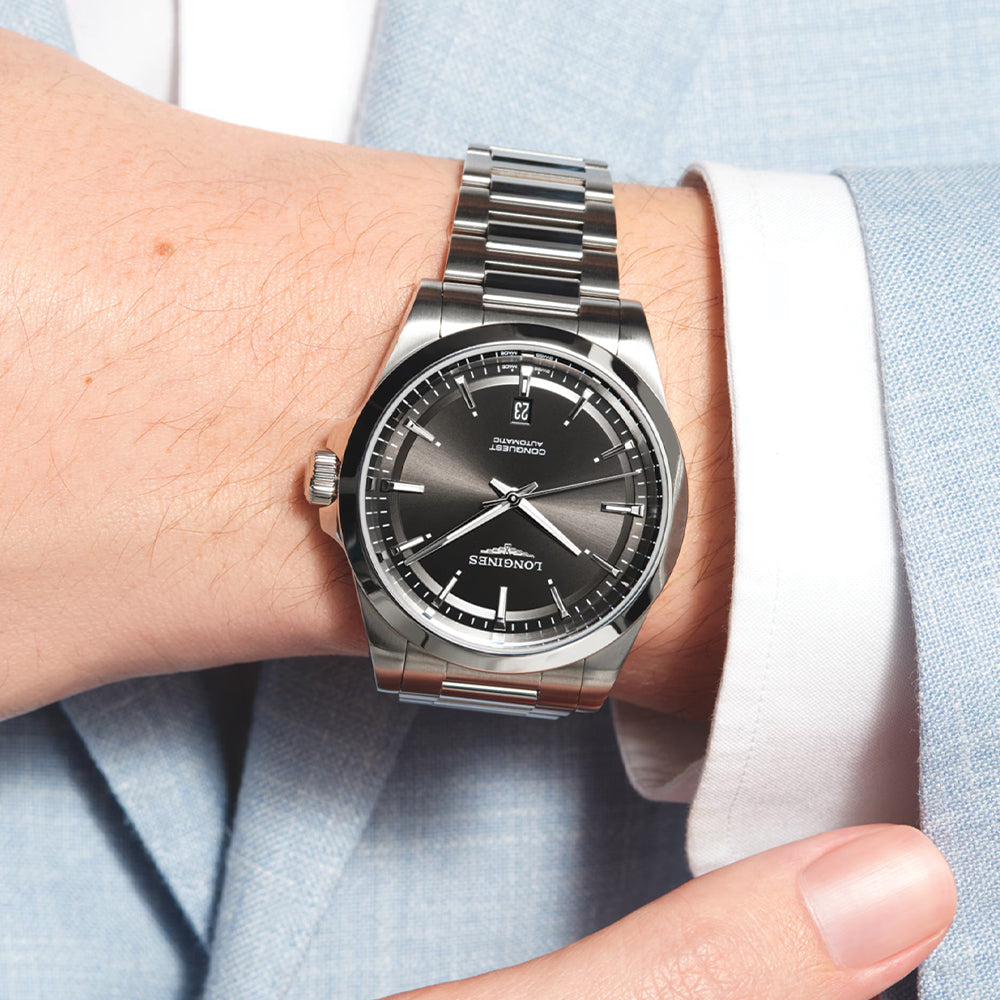 longines Conquest 41mm - Sunray Black on Bracelet