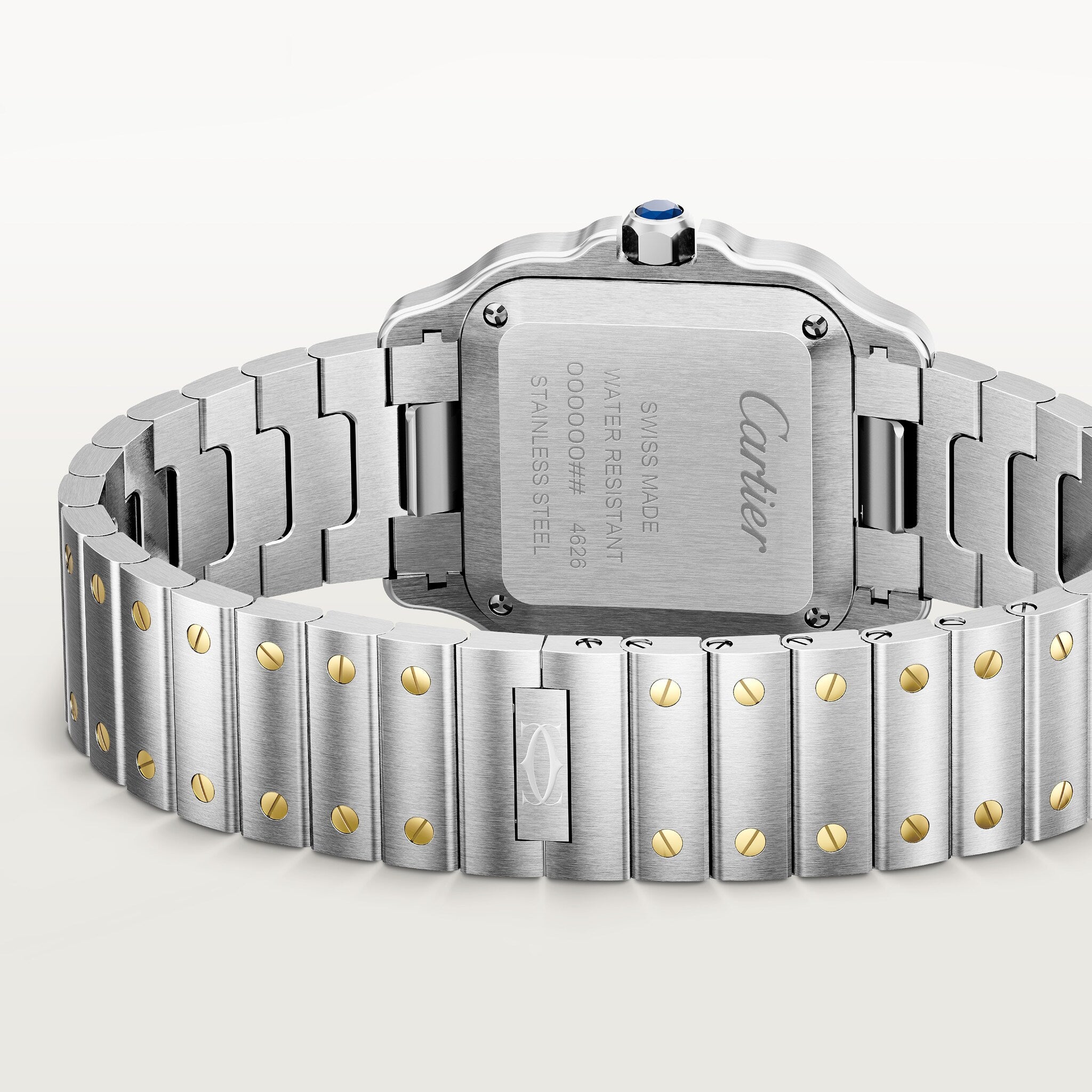 Santos De Cartier Watch | 27mm, Two-Tone Steel & 18K Yellow Gold, Steel, Silver Dial