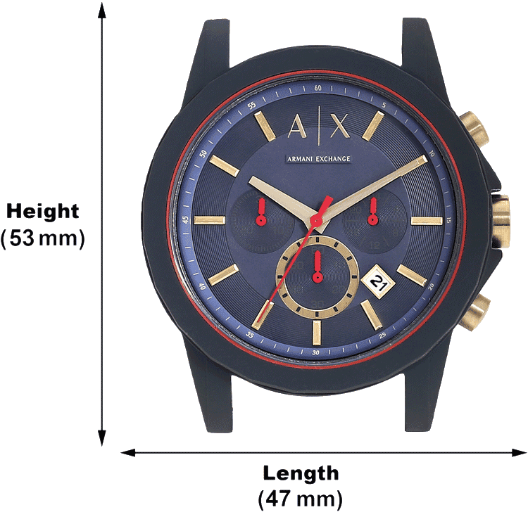 Armani Exchange Outerbanks AX1335 Men's Chronograph Watch – Blue Dial with Blue Silicone Strap