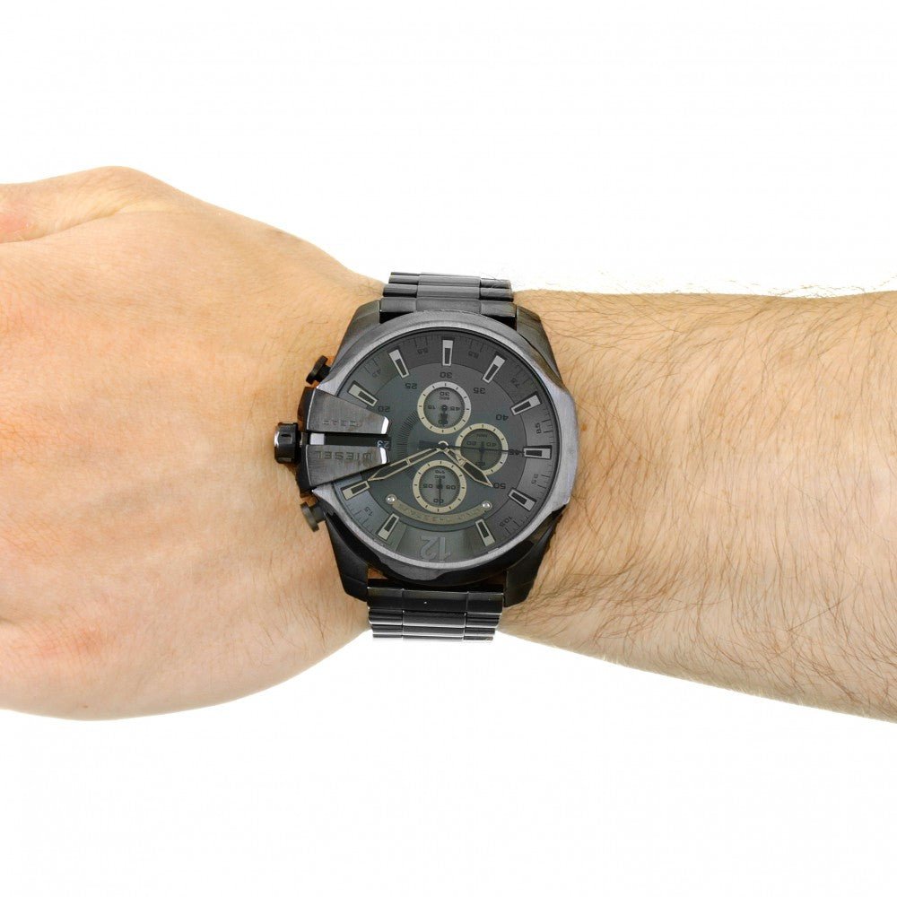 Diesel DZ4282 Mega Chief Chronograph Men's Watch – Grey Dial & Grey Stainless Steel Strap