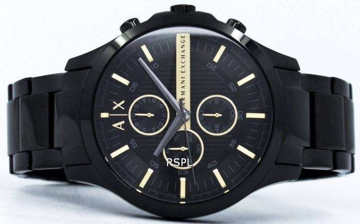 Armani Exchange Hampton AX2164 Men's Chronograph Watch – Black Dial with Black Stainless Steel Strap