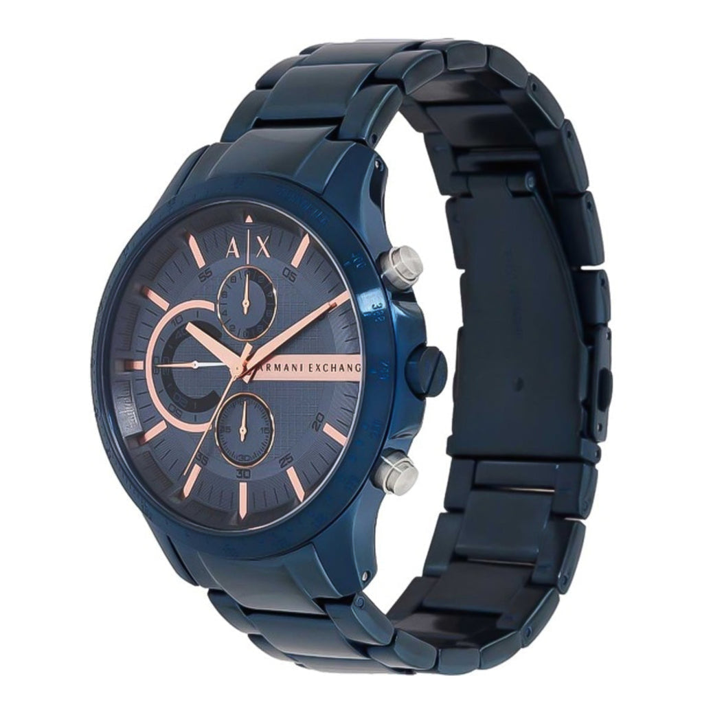 Armani Exchange Hampton AX2430 Men's Chronograph Watch – Blue Dial with Blue Stainless Steel Strap