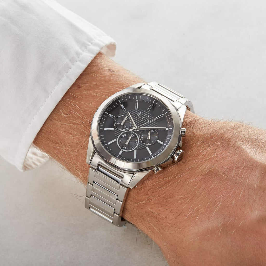 Armani Exchange Drexler AX2603 Men's Chronograph Watch – Grey Dial with Stainless Steel Bracelet