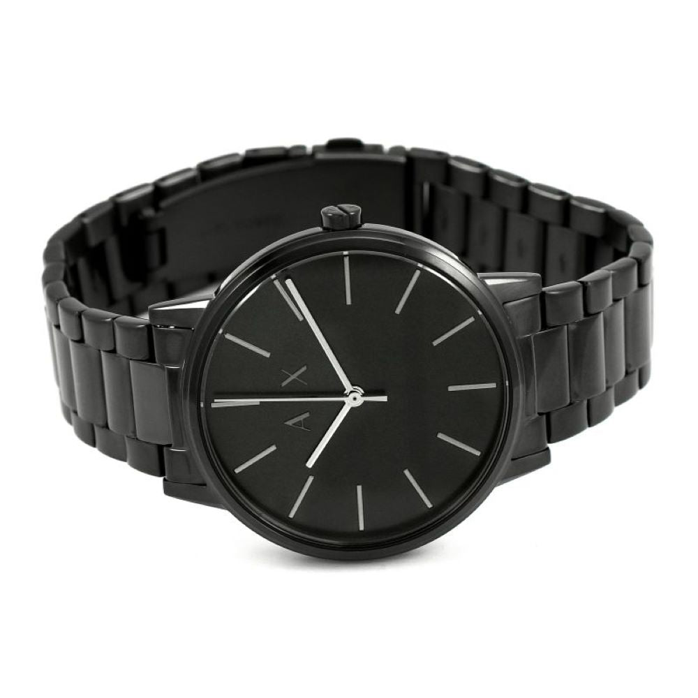 Armani Exchange Cayde AX2701 Men's Analog Watch – Black Dial with Black Stainless Steel Strap