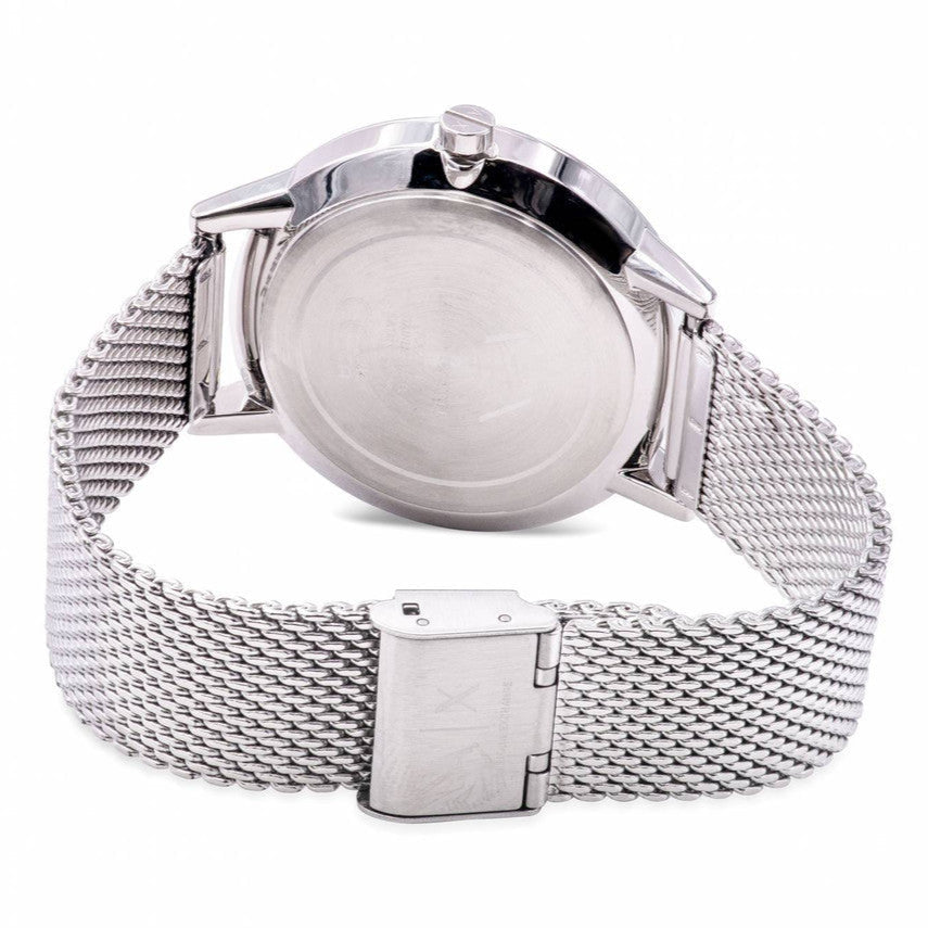 Armani Exchange Cayde AX2714 Men's Chronograph – Black Dial with Silver Mesh Stainless Steel Strap
