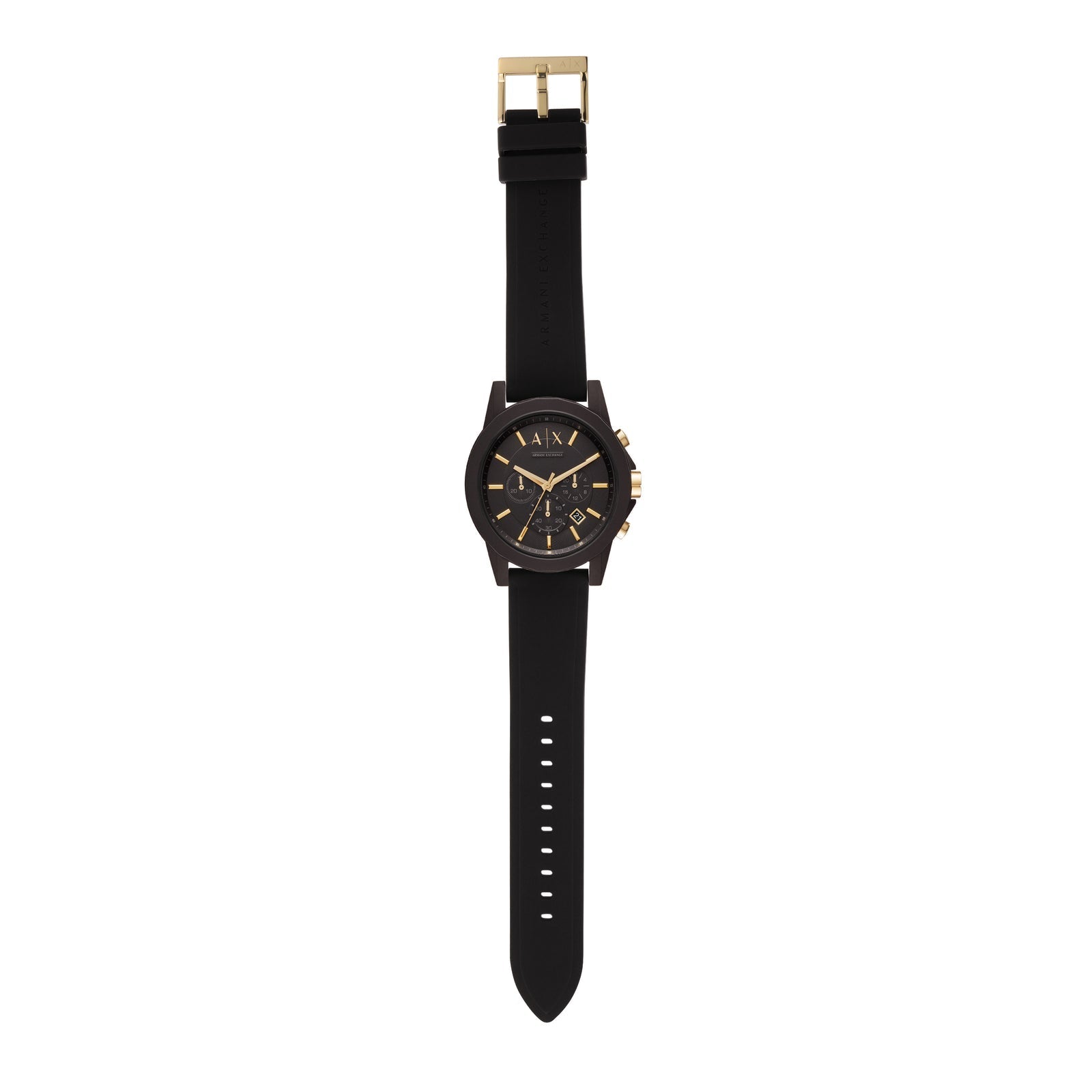 Armani Exchange Outerbanks AX7105 Men's Chronograph Watch – Black Dial with Black Stainless Steel Strap