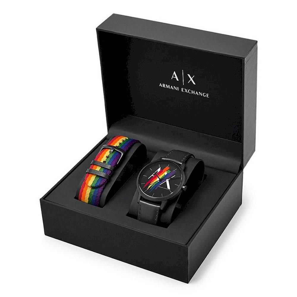 Armani Exchange Cayde AX7120 Men's Analog Watch – Black Dial with Black Leather Strap