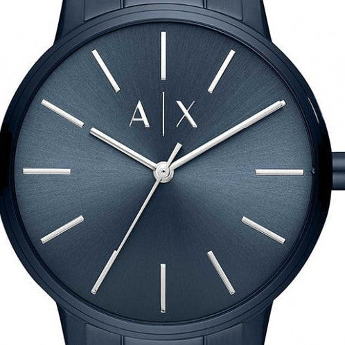 Armani Exchange Cayde AX2702 Men's Analog Watch – Blue Dial with Matching Blue Stainless Steel Strap
