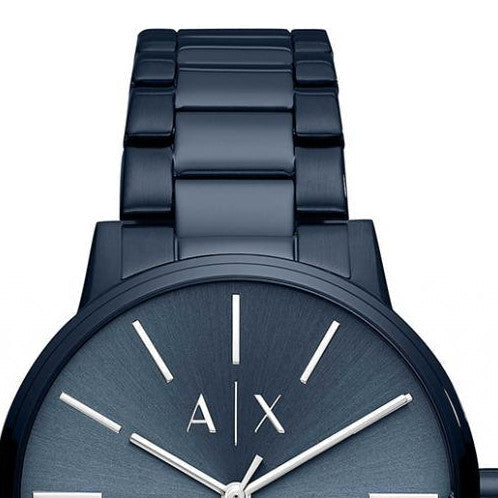 Armani Exchange Cayde AX2702 Men's Analog Watch – Blue Dial with Matching Blue Stainless Steel Strap