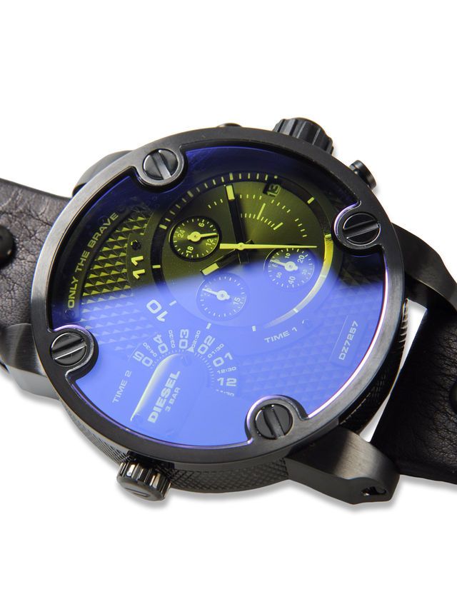Diesel DZ7257 Little Daddy Chronograph Men's Watch – Blue Dial & Black Leather StrapDiesel DZ7257 Little Daddy Chronograph Men's Watch – Blue Dial & Black Leather Strap
