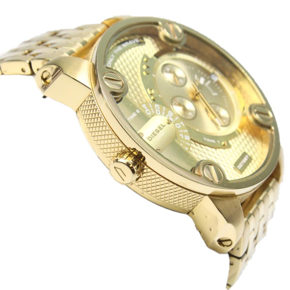 Diesel DZ7287 Big Daddy Analog Men's Watch – Gold Dial & Gold Stainless Steel Strap