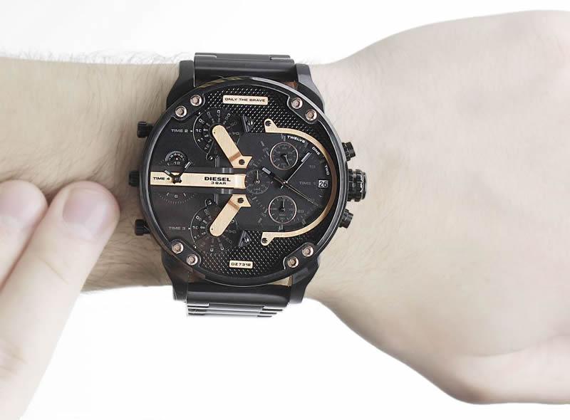 Diesel DZ7312 Big Daddy Chronograph Men's Watch – Black Dial & Black Stainless Steel Strap