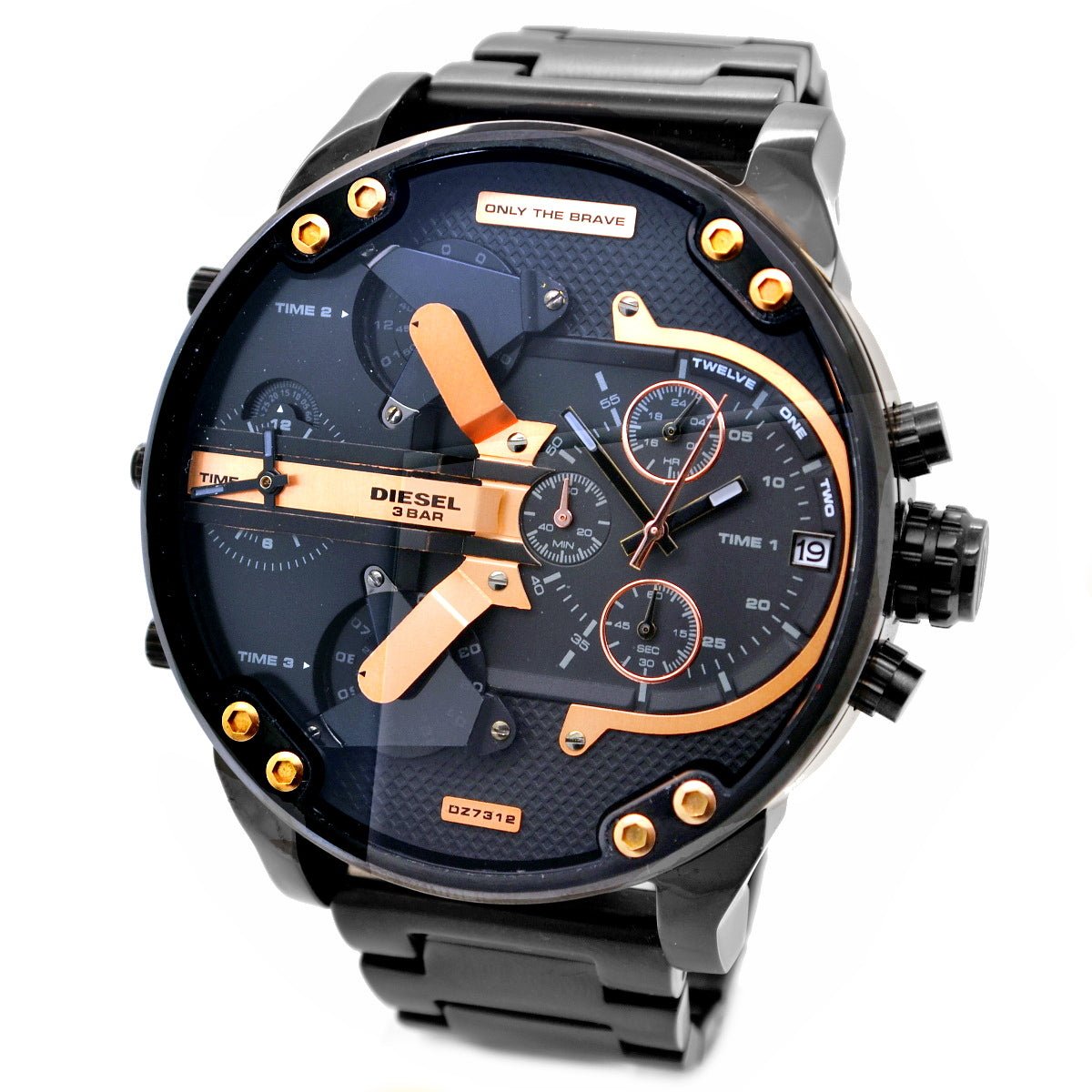 Diesel DZ7312 Big Daddy Chronograph Men's Watch – Black Dial & Black Stainless Steel Strap