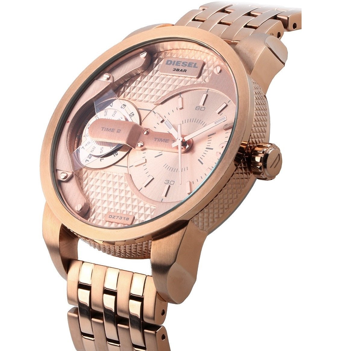 Diesel DZ7318 Mini Daddy Men's Watch – Rose Gold Dial & Rose Gold Stainless Steel Strap