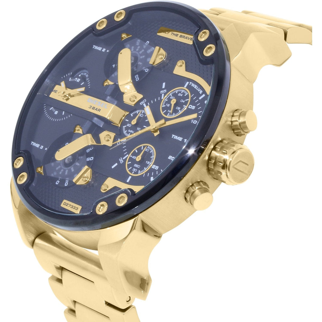 Diesel DZ7333 Mr. Daddy 2.0 Chronograph Men's Watch – Black Dial & Gold Stainless Steel Strap