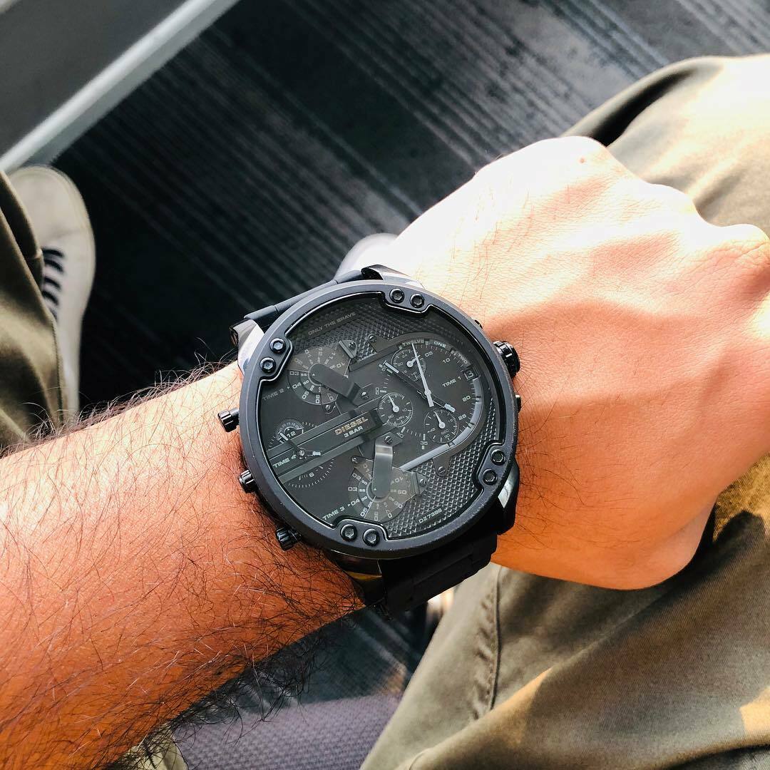 Diesel DZ7396 Mr. Daddy 2.0 Chronograph Men's Watch – Black Dial & Black Stainless Steel Strap