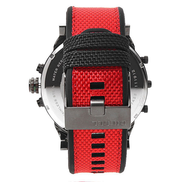 Diesel DZ7423 Mr. Daddy 2.0 Chronograph Men's Watch – Grey Dial & Red Rubber Strap