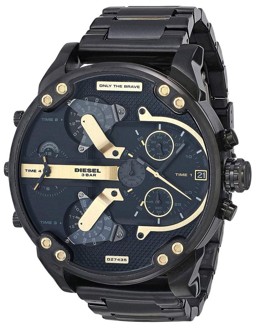 Diesel DZ7312 Big Daddy Chronograph Men's Watch – Black Dial & Black Stainless Steel Strap