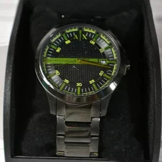 Armani Exchange Hampton AX2407 Men's Watch – Sleek Black Dial with Black Stainless Steel Bracelet